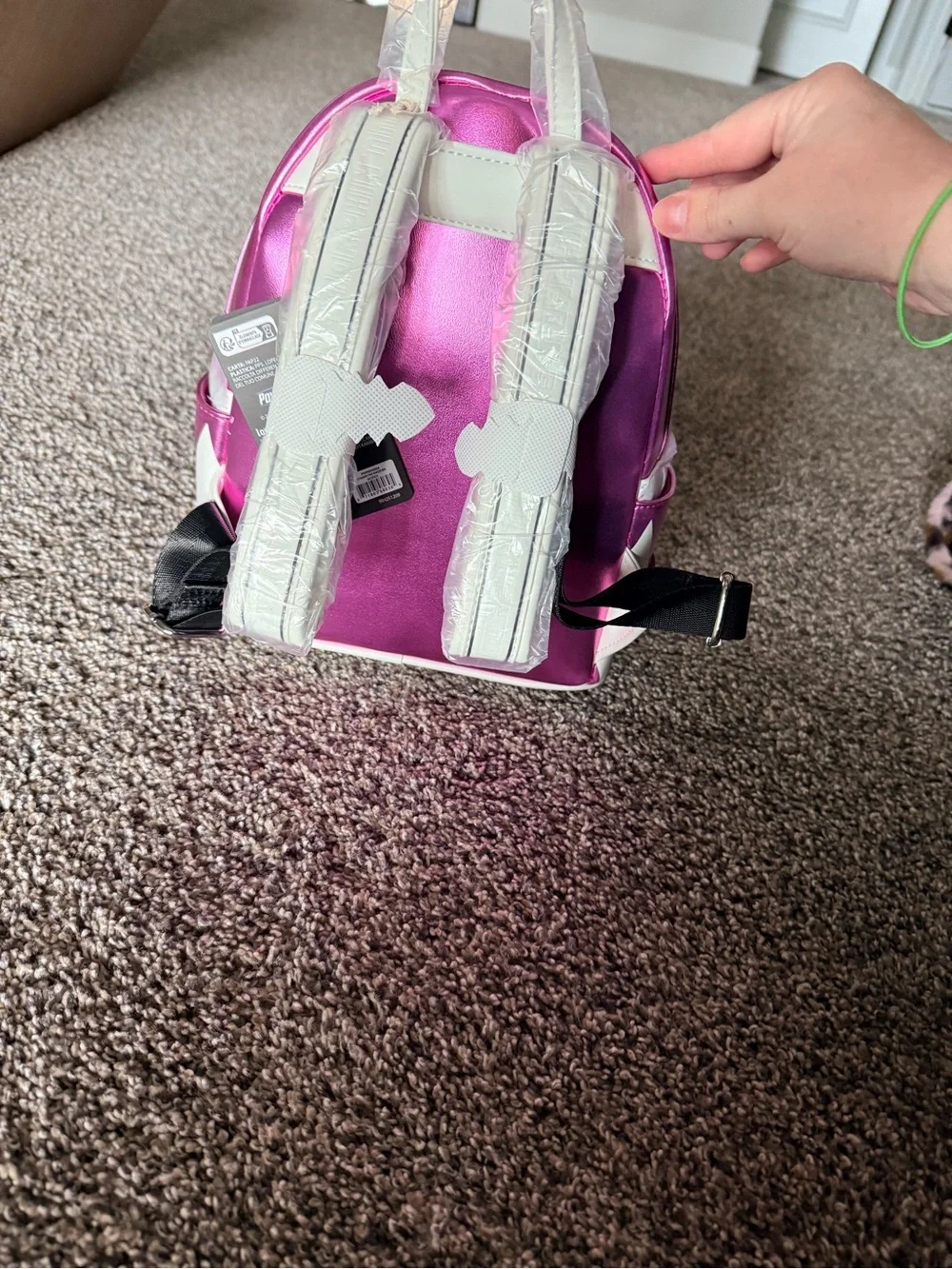 Loungefly Metallic Pink Power Ranger Helmet Mini Backpack